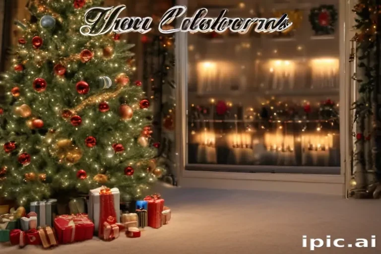 Festive Holiday Scene with a Beautifully Decorated Christmas Tree and Gifts
