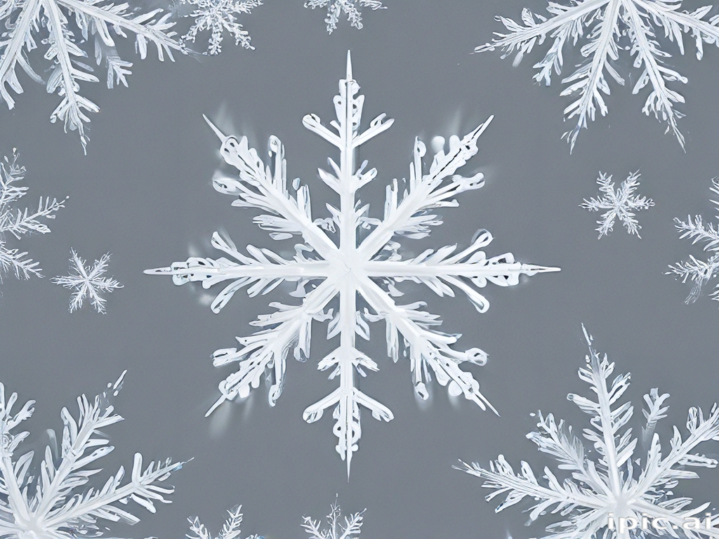 Delicate Snowflakes Glistening Against a Soft Gray Winter Background