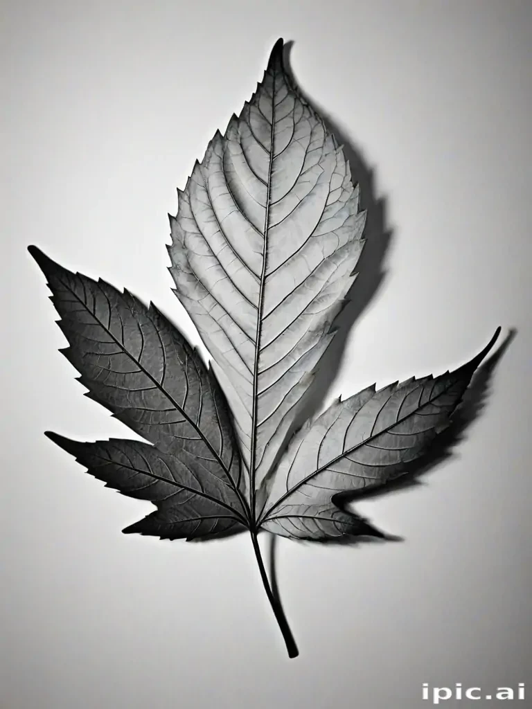 clipart of leaf black and white