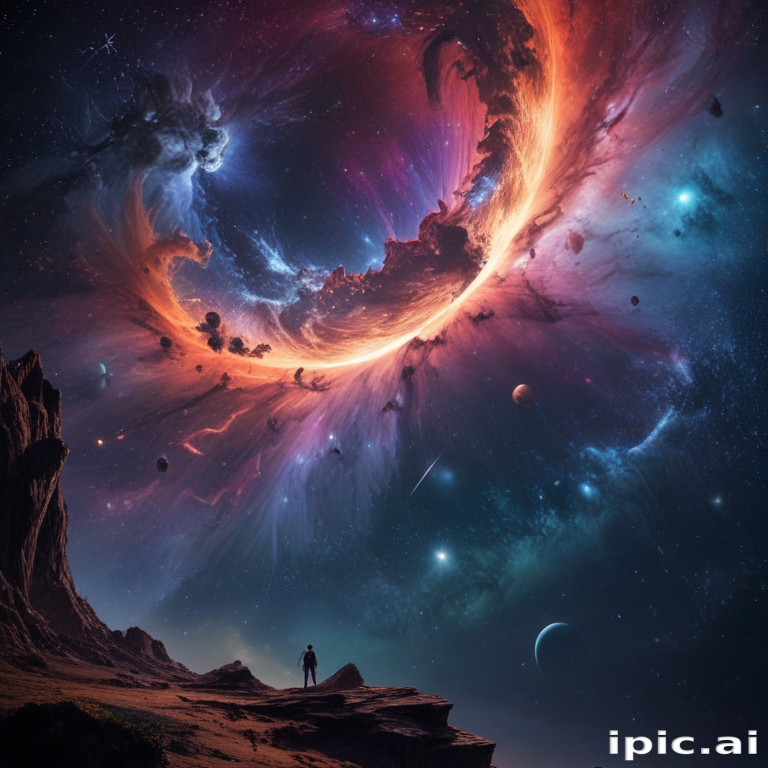 Exploring the Vastness of Cosmic Wonders in a Colorful Galaxy