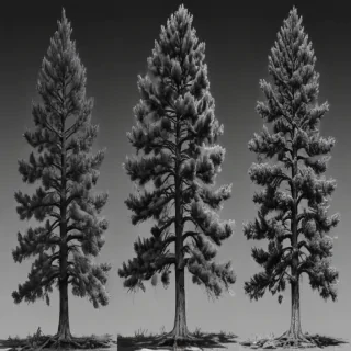 black and white pine tree clip art