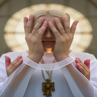 transparent praying hands