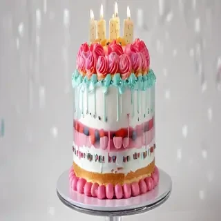 transparent birthday cake