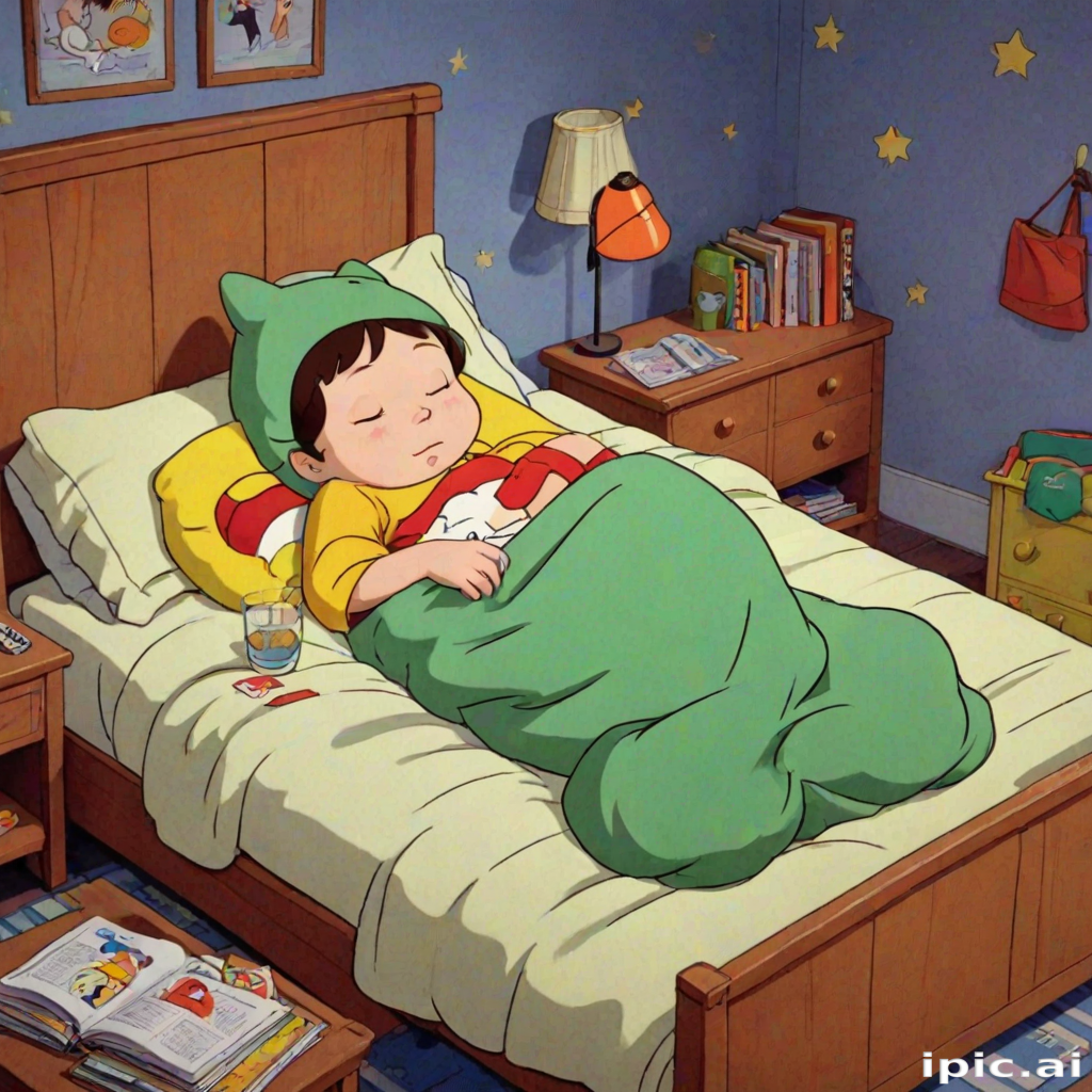 sleeping in cartoons
