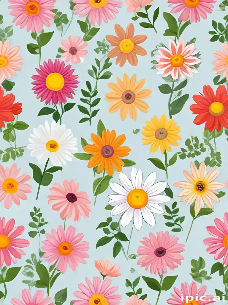 cartoon flowers transparent background