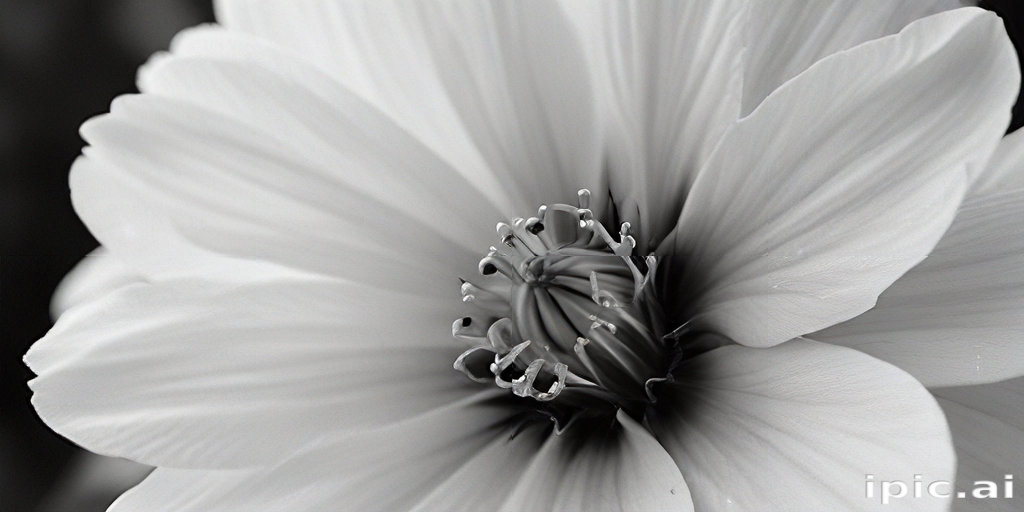 Close-Up of a Beautiful Black and White Flower in Full Bloom