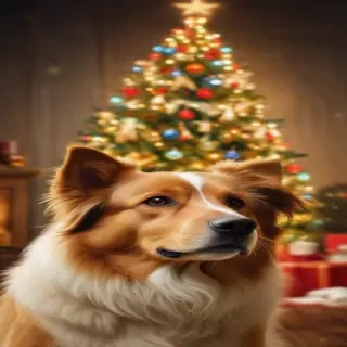 dog christmas background