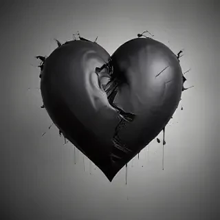 broken black heart