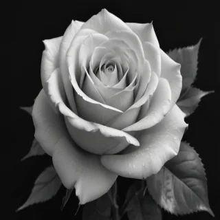black and white rose clip art