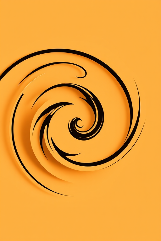 Design a high-contrast abstract swirl pattern with intricate curves on a solid background using a DSLR camera at f/8 aperture, ISO 100, 50mm lens, using natural soft lighting to enhance details.