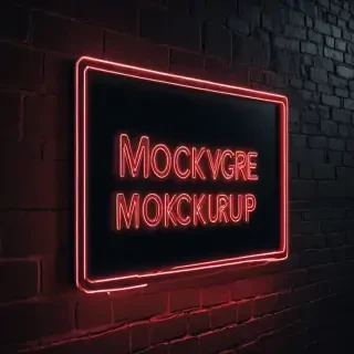 neon sign mockup