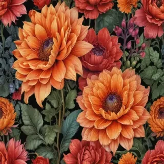 flower line work