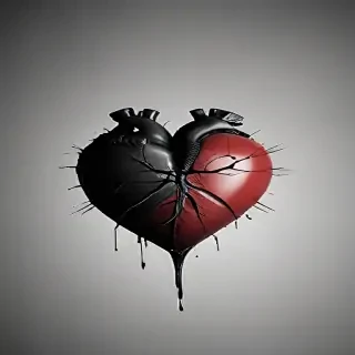 broken heart black