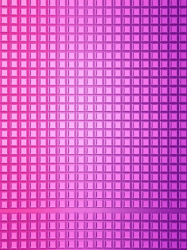 Create a high-resolution abstract background pattern featuring small square tiles in varying shades of pink and purple, using a Canon EOS 5D Mark IV, 50mm lens, f/8 aperture, ISO 100, and a soft focus style for a smooth gradient effect.