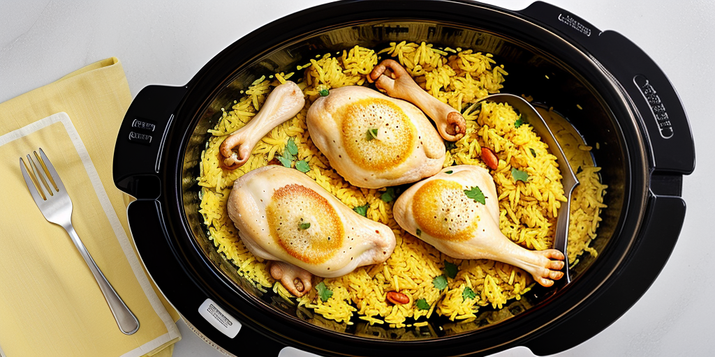 slow cooker yellow rice and chicken