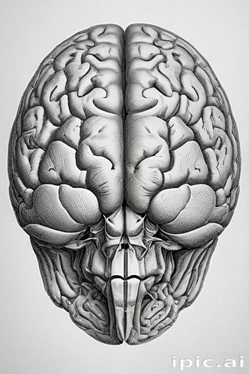 Intricate Illustration of a Human Brain Showcasing Detailed Anatomical ...