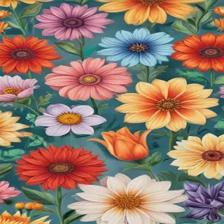 colored drawings of flowers