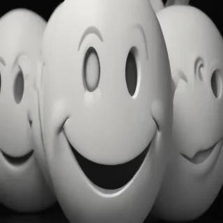 white smiley face black background