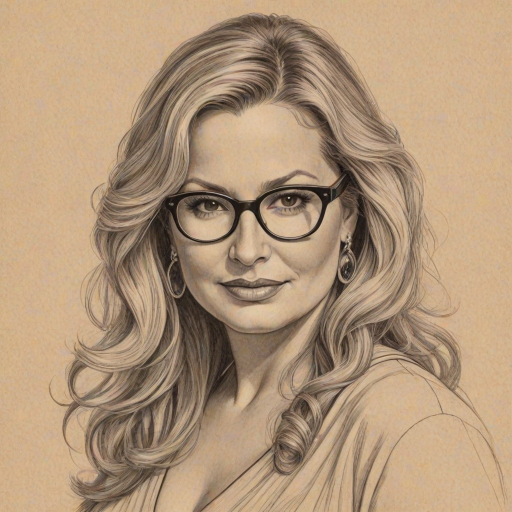 Fetching Jennifer Coolidge, pencil sketch, portrait of Resplendent woman 1920s in glasses, hair style beatnik, outline, clear lines, fine lines, 8k
