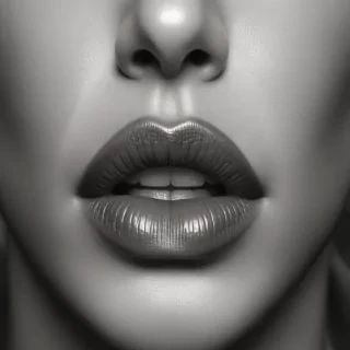 lips black and white clipart