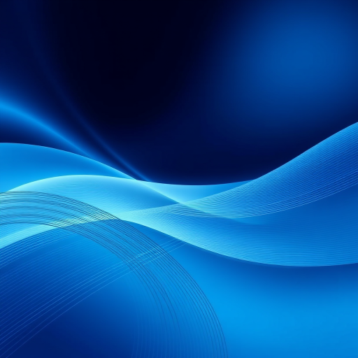 Create an abstract design featuring smooth blue gradients and fine, intricate lines curving across the canvas, captured with a DSLR camera at f/8 aperture, ISO 100, 1/250 sec shutter speed, using a wide-angle lens for a dynamic perspective.