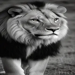 lion black and white