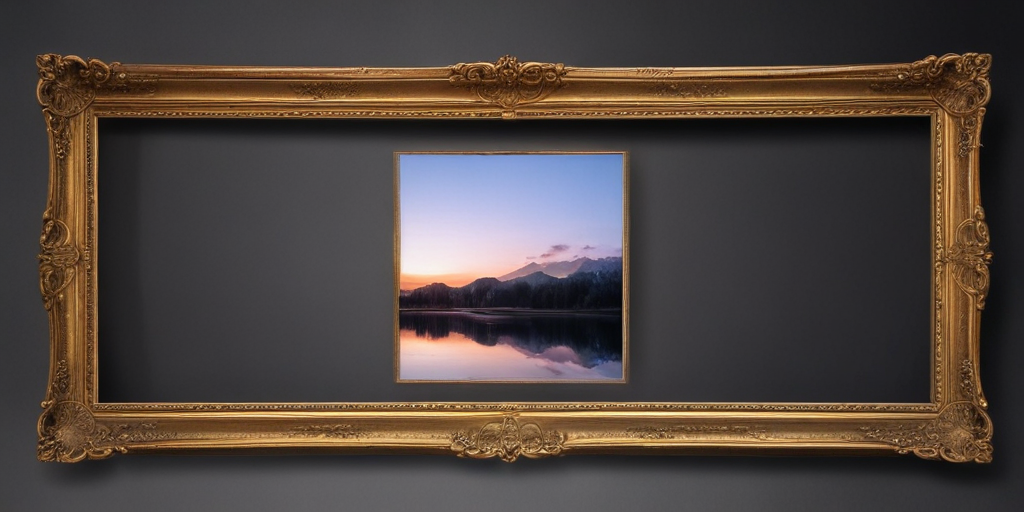 Beautiful Mountain Landscape at Sunset Framed Elegantly on a Wall