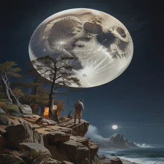 vintage moon art