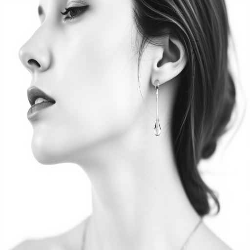Create a minimalist line drawing of a woman's face in profile with a tear falling from her eye, using a soft focus effect, shot with a Canon EOS R5 at f/1.8, 50mm lens, natural light, and a high contrast monochrome style.