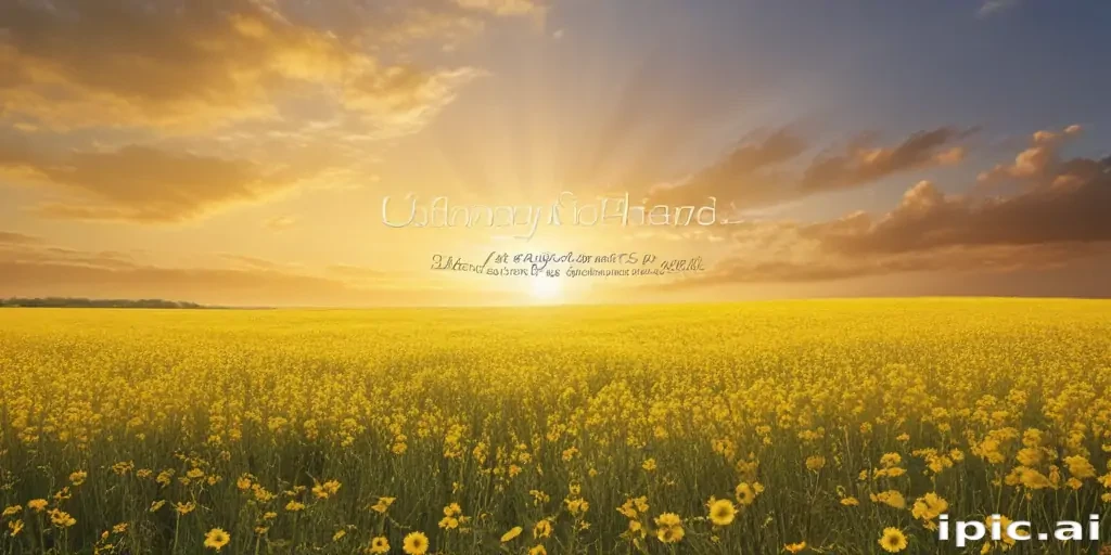 Golden Fields of Sunflowers Under a Vibrant Sunset Sky at Dusk