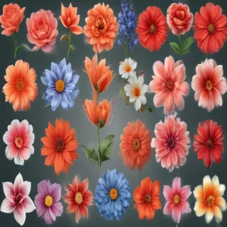 flowers clip art transparent background