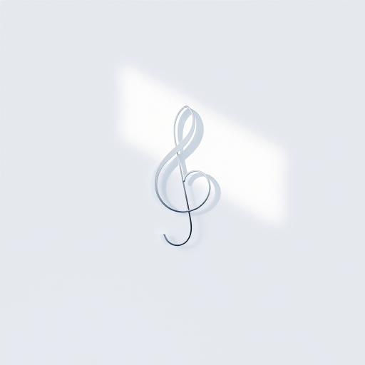 create a minimalist design of a musical treble clef with a heart incorporated into its shape on a plain white background, using a DSLR camera with a 50mm lens, aperture set to f/2.8, ISO 100, and natural light to enhance clarity and contrast