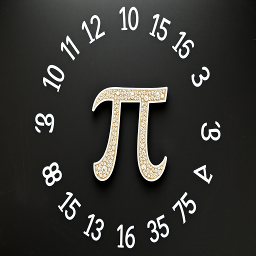 Create an image of the symbol for pi, surrounded by the digits of pi arranged in a circular pattern on a chalkboard background, captured with a DSLR camera at f/2.8, ISO 100, 24mm lens, in a top-down view, using a shallow depth of field for enhanced clarity and focus on the symbol.