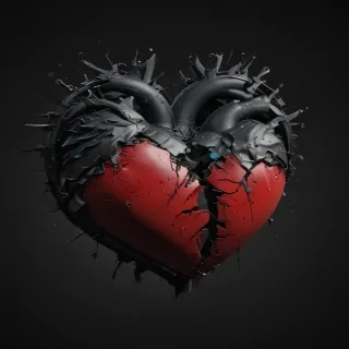 broken heart black background