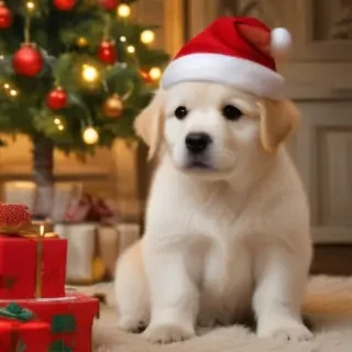 cute christmas dog wallpaper