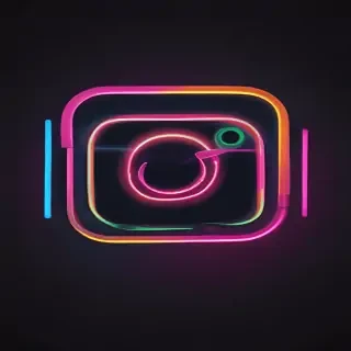 neon instagram logo