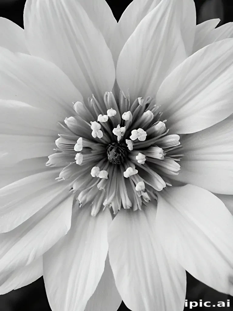 black and white flower