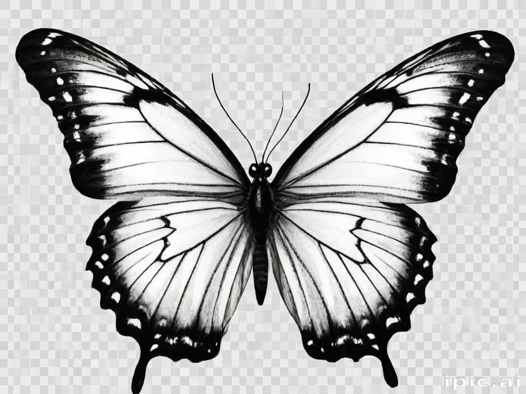 butterfly png black and white