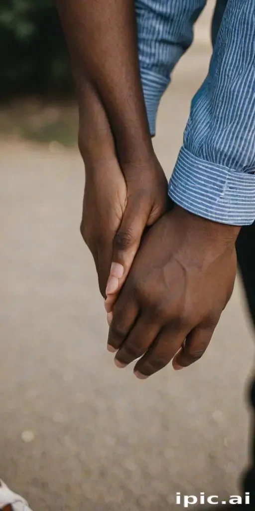 black couple holding hands