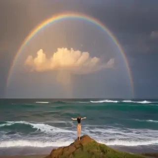 rainbow back round