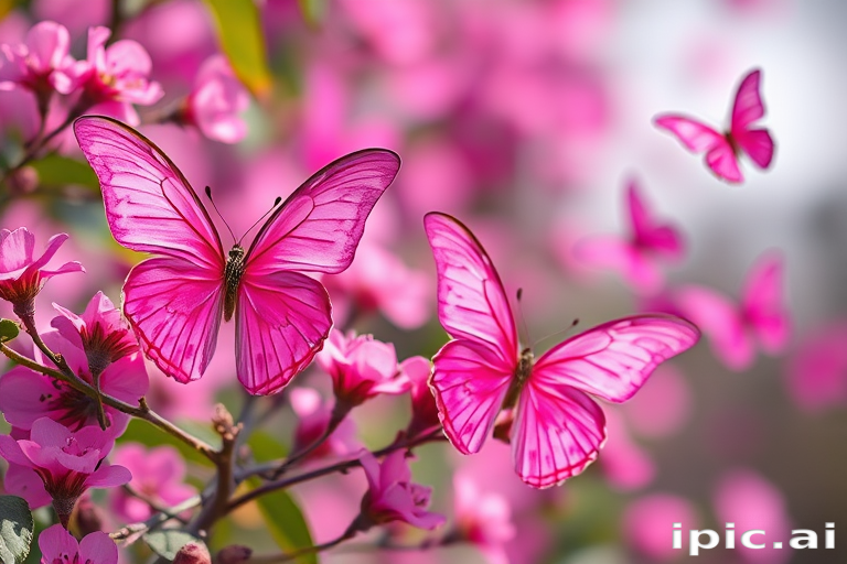images of pink butterflies