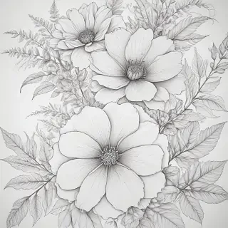 floral line art