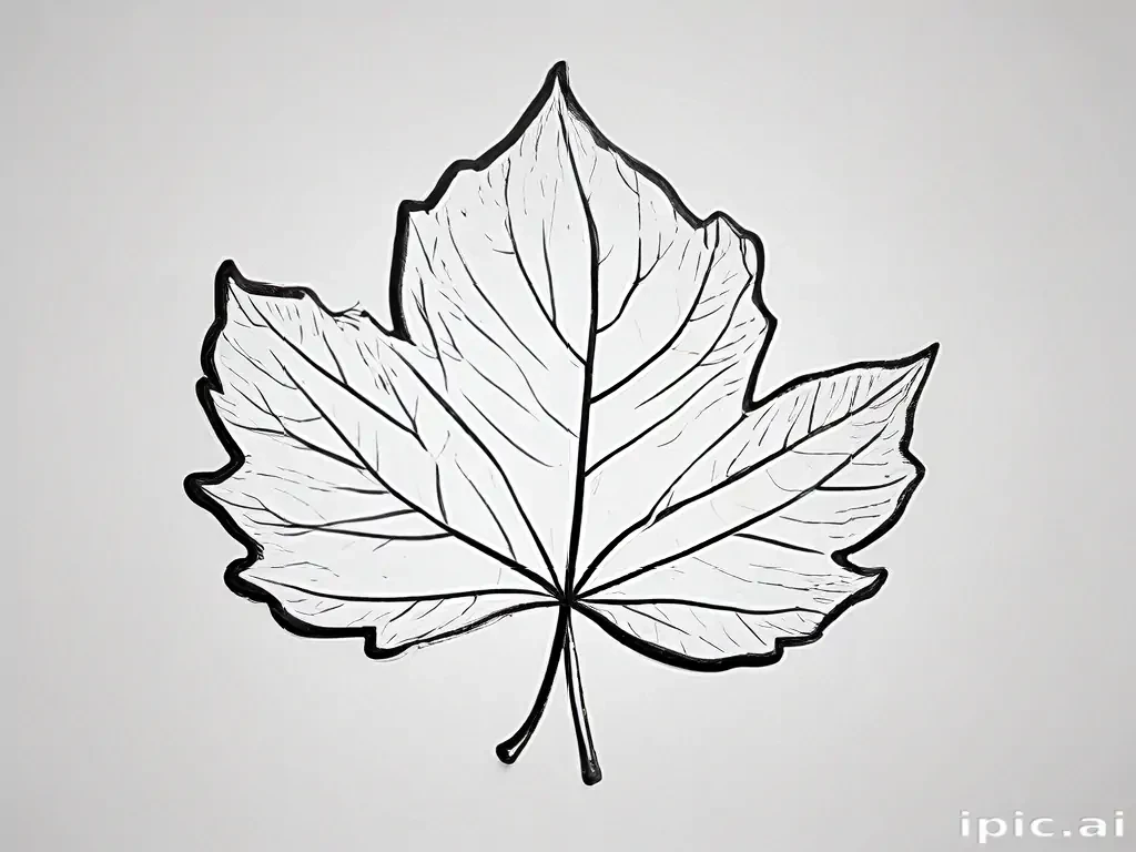 leaf clip art black and white