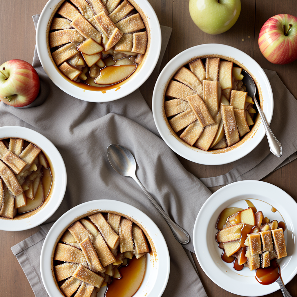 apple cobbler with caramel sauce