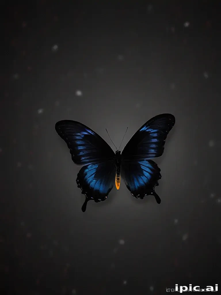 black wallpaper butterfly