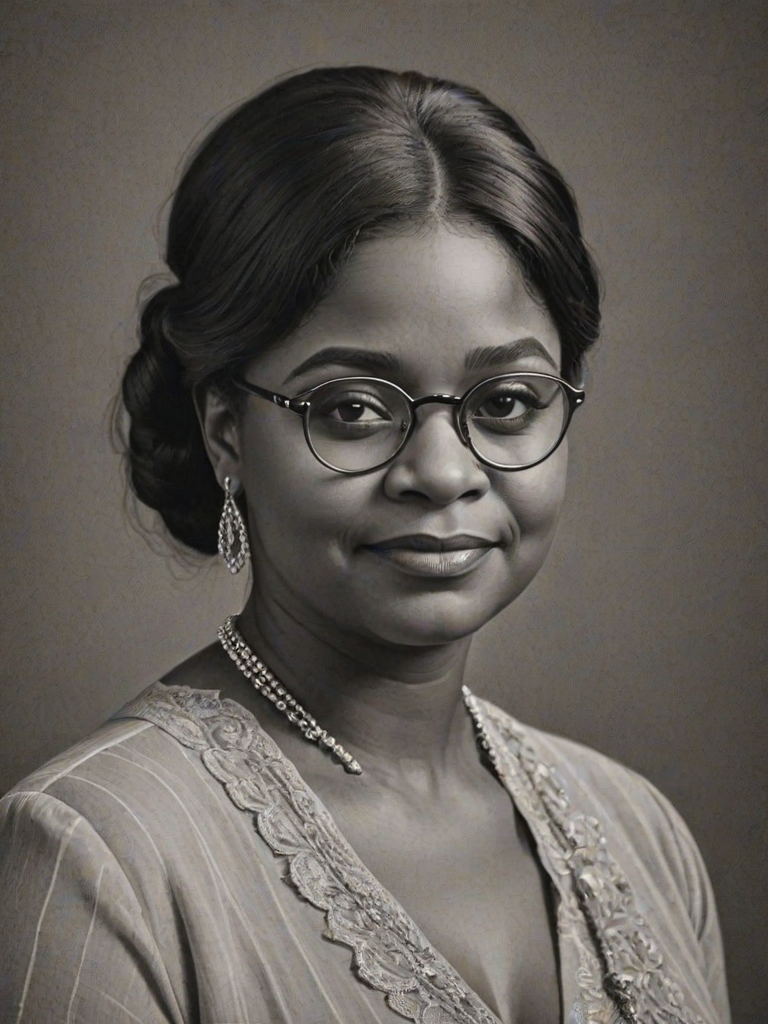 Sublime Octavia Spencer, pencil sketch, portrait of Comely woman 1920s in glasses, hair style beatnik, outline, clear lines, fine lines, 8k