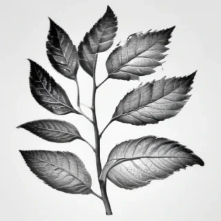 leaves clip art black and white