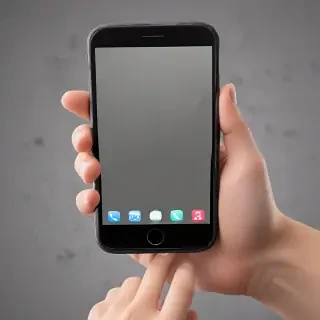 hand holding phone png