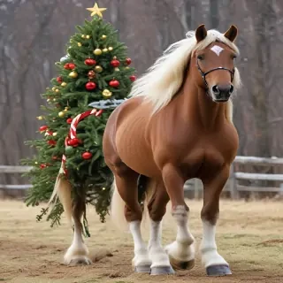 pictures of christmas horses
