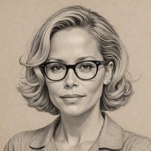Appealing Maria Bello, pencil sketch, portrait of Appealing woman 1950s in glasses, hair style beatnik, outline, clear lines, fine lines, 8k